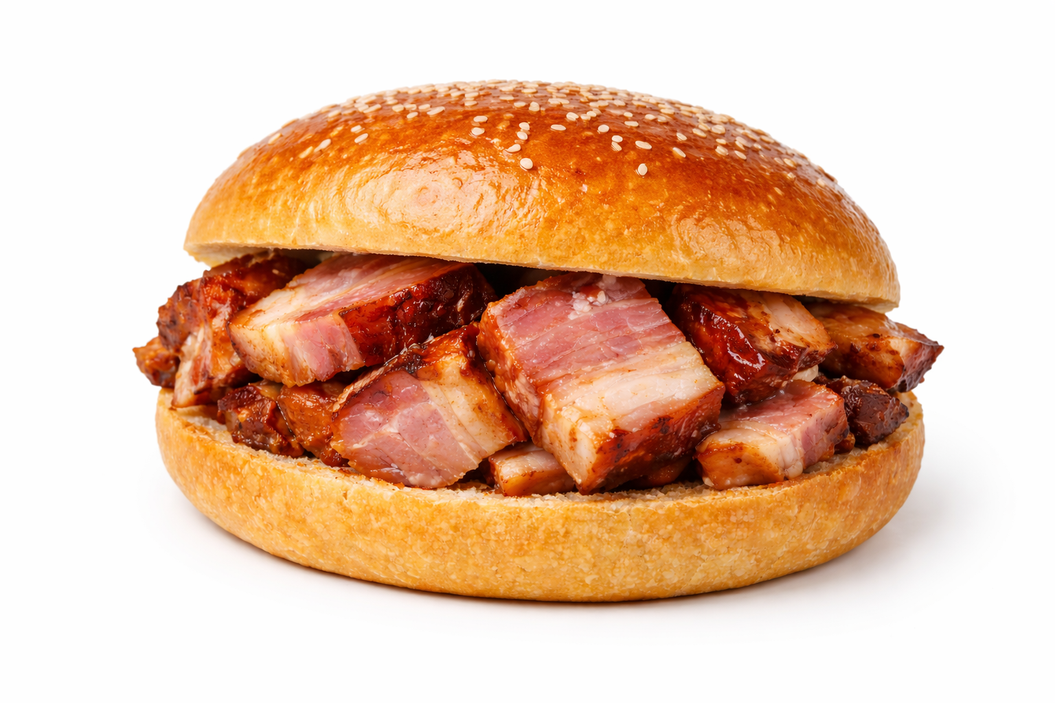Bauernfleisch Warmes Sandwich mit geräuchertem Fleisch beim Lauteracher Grill