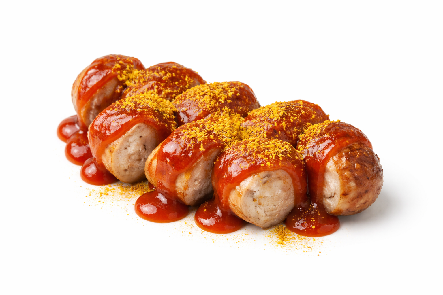 Currywurst mit Currysauce beim Lauteracher Grill